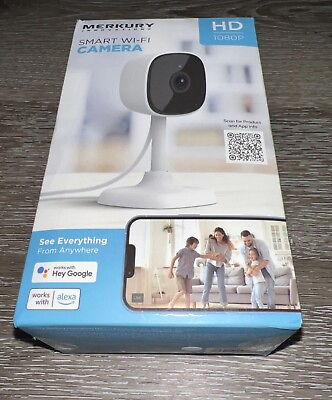 #ad MERKURY Security Camera Smart WI FI HD 1080P Night Vision 2 Way Audio Live Video $25.00