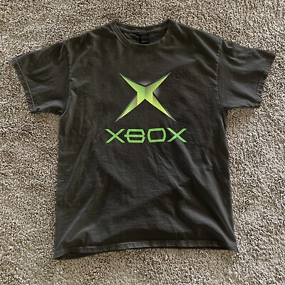 #ad #ad Original Xbox logo green black tee Vintage Gaming Shirt Y2k $22.97