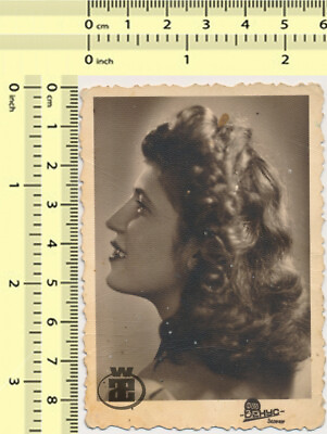 #ad 151 1942 Long Hair Woman Profile Portrait Lady Female Face vintage old photo $23.00