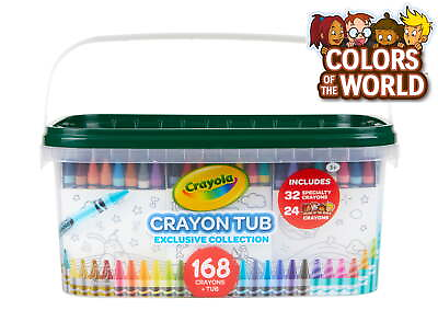 #ad Crayola Crayon amp; Storage Tub School Supplies 168 Ct with Colors of the World $21.72