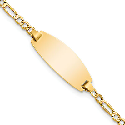 #ad Avariah 14k Yellow Gold Semi Solid Oval Figaro ID Bracelet $203.99