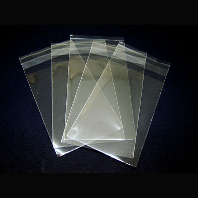 #ad 100pcs Clear Self Adhesive Resealable Poly Cellophane Bags 4 Different Sizes $7.99