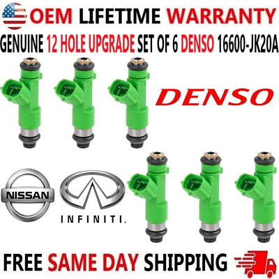 #ad OEM x6 DENSO 12 Hole Upgrade Fuel Injectors for 2007 14 Nissan amp; Infiniti I4 V6 $107.59
