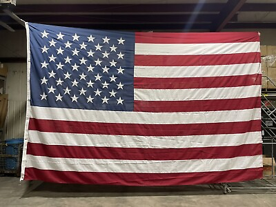 #ad American Flag All Weather Nylon Solarguard Heavy Duty Embroidered 12ft X 18ft $194.97