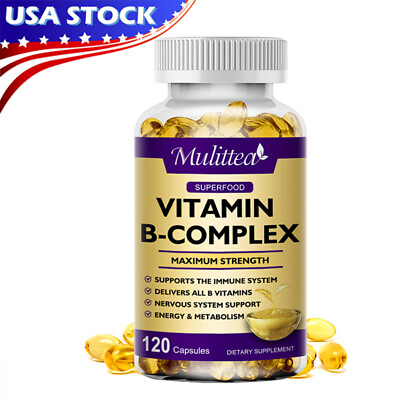 #ad Vitamin B Complex 120 Capsules B1B2B3B5B6B7B9B12 Immune Support Pills $13.49