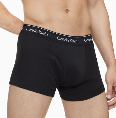 #ad Calvin Klein Men#x27;s Underwear Cotton Stretch Brief Trunk 3 Pack Black $24.95