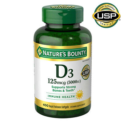 #ad Nature’s Bounty Vitamin D3 125 mcg Immune Suppliments 400 Softgels $18.05