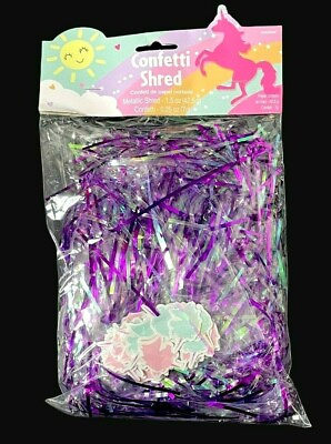 Unicorn Confetti amp; Metallic Iridescent Basket Filler Shred Party Decor Birthday $1.95