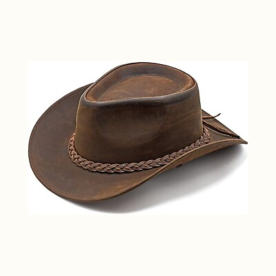 #ad Premium Unisex Western Cowboy Cowgirl FullGrain Cowhide Shapeable Outback Hat $39.99