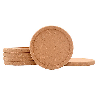 #ad Natural Cork Coasters for Drinks Absorbent Heatamp;Water Resistant Durable Saucers $7.49