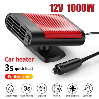 #ad 1000W 12V Car Heater Portable Electric Defogger Defroster Demister Heating Fan $9.99
