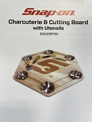Snap on Charcuterie and Cutting Board With Utensils SSX22P151 New Gift Wood $99.99
