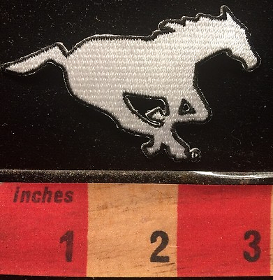 #ad Horse Race Patch White Horse In Racing Pose Equestrian 66WN $4.99