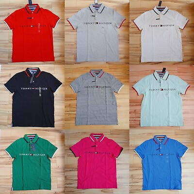 TOMMY HILFIGER SLIM FIT ESSENTIAL SIGNATURE FLAG POLO $34.99