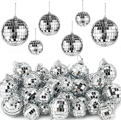 #ad 36PSC Mirror Disco 4D Ball Silver Hanging Disco 4D Ball Small Party Mirror Balls $15.16