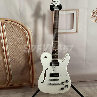 #ad Semi Hollow Body TL Electric Guitar 2P90 Pickups White Basswood Body 6 String $262.00