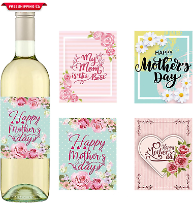 #ad 24 PCS Mother#x27;S Day Wine Bottle Label Stickers Wine Bottle Decorations Mother#x27;S $16.71