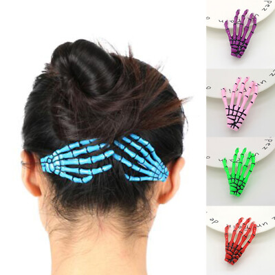 #ad Skull Hair Clip Bone Skeleton Hairclip Girl Accessories School Fashion Lady Claw C $1.82