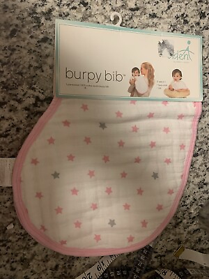 #ad Aden Anais Silky Soft Burpy Cloth Pink Stars Pattern baby girl new $12.00