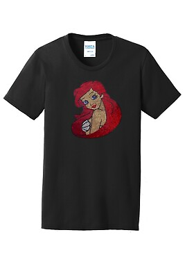 Women#x27;s Ariel Little Mermaid T Shirt Disney Ladies Tee Shirt S 4XL Bling Crew $24.99