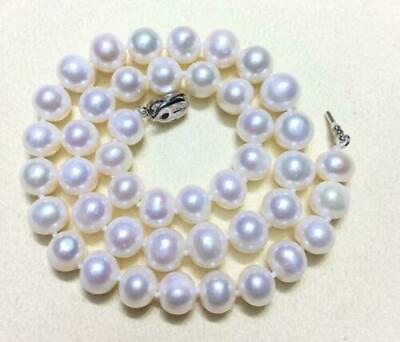 #ad 18 quot; New AAAA Japanese Akoya 9 10mm white pearl Necklace $40.00