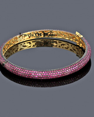 #ad Fine Handmade Rhodolite Gemstone amp; 925 Sterling Silver Bangle Bracelet Jewelry $263.89