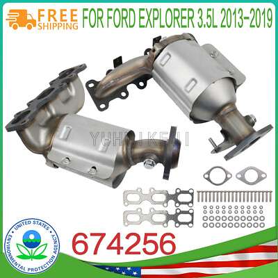 #ad For Ford Explorer V6 3.5L 2013 2019 Manifold Catalytic Converters High Flow Cat $149.99