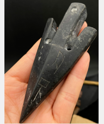 #ad China Meteorite Hand carved arrow amulet Pendant Hongshan Culture $22.79