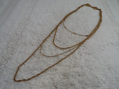 #ad Goldtone Multi Chain Necklace J6 $14.98
