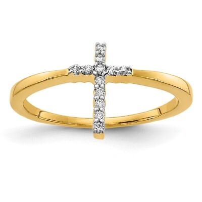 #ad 14K Yellow Gold Yellow Gold Diamond Engagement Wedding Cross Ring 1.66g Size 6 $380.00