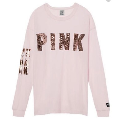 #ad Victoria’s Secret Pink Vintage Bling CAMPUS Long Sleeve XSmall $25.00