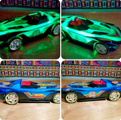 #ad Hot Wheels 9.5quot; Hyper Racer Drives Flashing Lights Sounds Music Color Changing $10.99