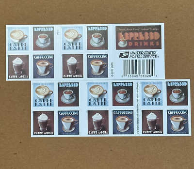 #ad Espresso Drinks Sheet of 20 Stamps 1 Booklet Celebration Invitation Party Stamps $11.99