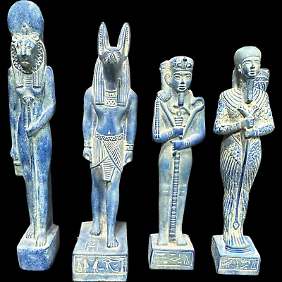 #ad RARE ANCIENT EGYPTIAN ANTIQUES 4 Statues God Ptah Khonsu Anubis and Sekhmet BC $399.00