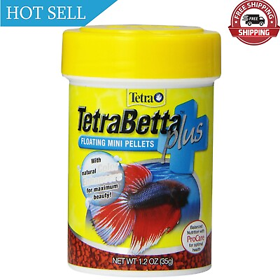 #ad TetraBetta PLUS Floating Mini Pellets Fish Food With Natural Color Enhancer... $4.00
