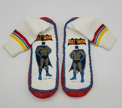 #ad ULTRA RARE NOS Unworn Vintage Batman Toastee Slipper Socks 1978 DC Comics $49.95