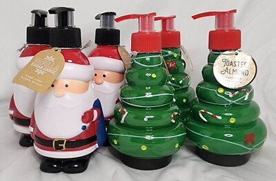 #ad 6 Ct Christmas Tree amp; Santa Toasted Almond amp; Vanilla Scented Hand Soap 10.5 O $36.99