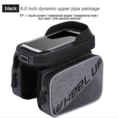 #ad Wheelup Bicycle Bag Anti Splash Upper Pipe Bag Front Beam Mobile Phone Pannier $30.99