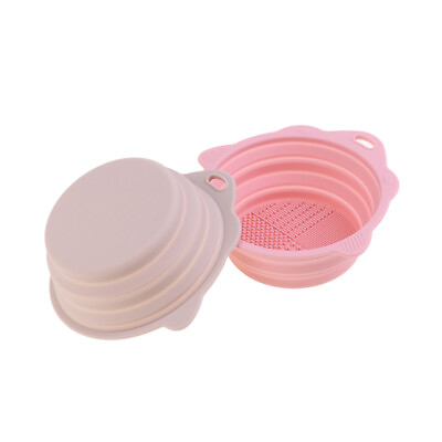 #ad Colorful Soft Silicone Makeup Brush Folding Cleaning Bowl Makeup Brush Tools $4.49