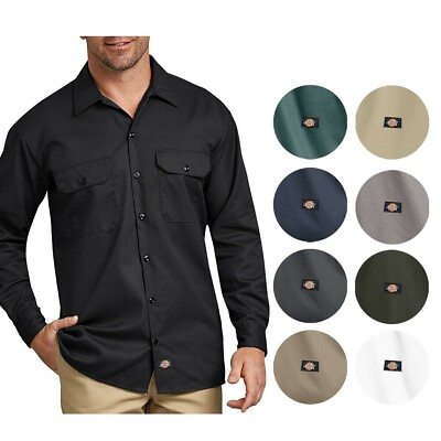 #ad Dickies Men#x27;s 574 Long Sleeve Traditional Button Front Uniform Work Shirt $35.88