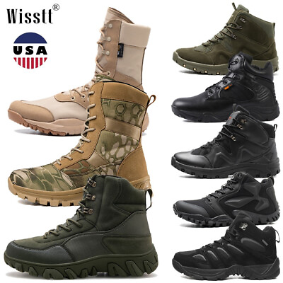 #ad Mens Ankle Work Jungle Army Tactical Military Boots Desert Combat Shoes Durable $36.99
