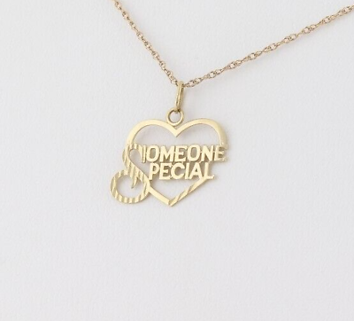 #ad 14k Yellow Gold Someone Special Heart Necklace 18quot; Chain $297.50