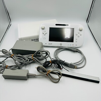 #ad Nintendo Wii U 32GB Console Game Pad Cable White NTSC J WUP 010 WUP 101 $85.00