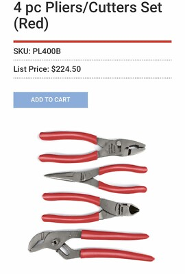 #ad 4 Pc Pliers Cutters Set $175.00