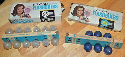 #ad Mixed Lot of 18 Vintage Sylvania Blue Dot Flashbulbs Press 25 Press 25B Unused $19.99