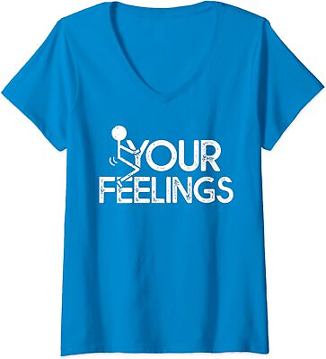 #ad Funny Vintage Conservative Quote Your Feelings Gifts Ladies#x27; V Neck Tshirt $21.99
