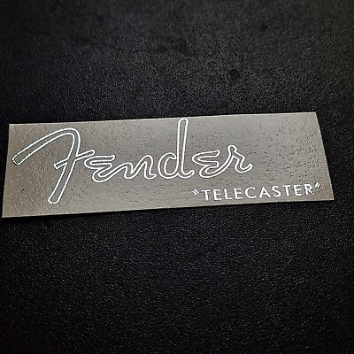 #ad Telecaster Headstock Decal Silver Outline for Fender Guitars Waterslide NEW $11.99
