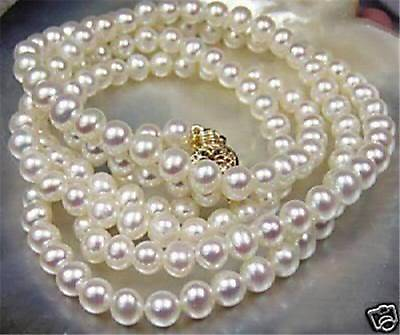 #ad Beautiful Natural 7 8mm White Akoya Cultured Pearl Necklaces 16 50quot; $12.59