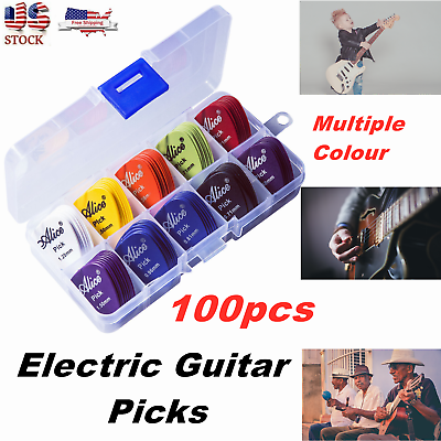 #ad Guitar Pick 100Pcs Lot Acoustic Electric Guitar Plectrum For Training Beginner $8.91