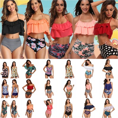 #ad Women#x27;s High Waisted Bikini Set Tankini Swimwear Swimsuit Bathing Suit Beachwear $10.33
